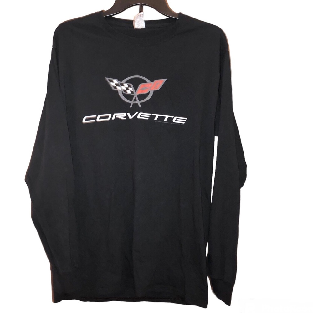 Corvette Racing Logo Long Sleeve Shirt Black Medium
